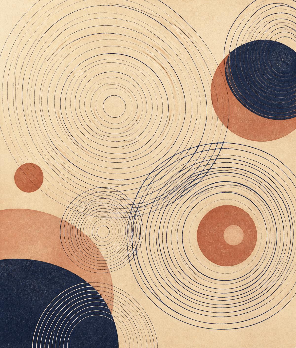 Abstract illustration of overlapping concentric rings spreading outward
